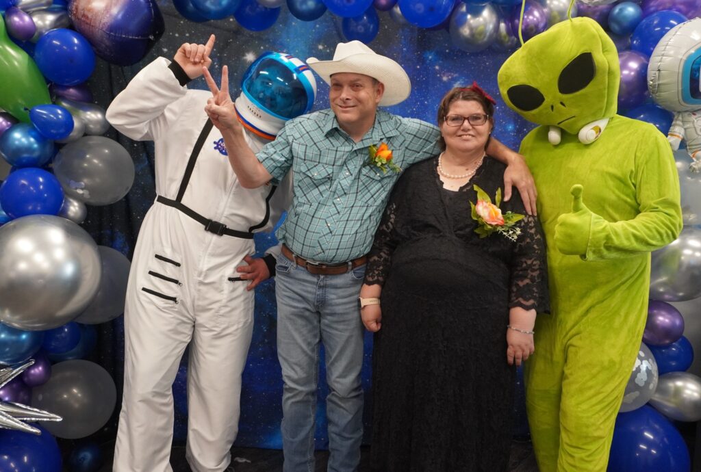 fun group photo at the prom